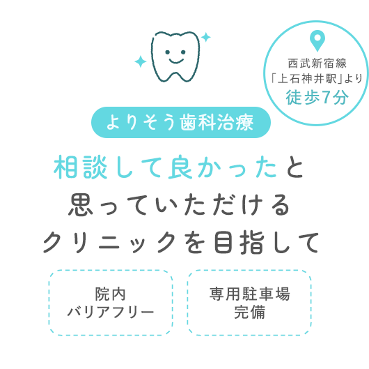 患者様に寄り添った歯科治療「相談して良かった」と思っていただけるクリニックを目指して